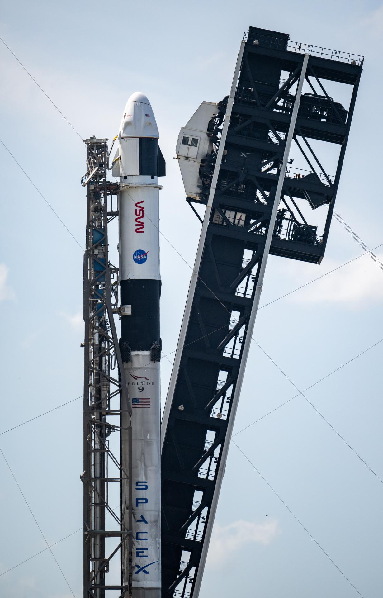 Falcon 9 Block 5 at the launch pad